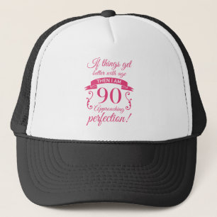 90おもしろい誕生日「完璧」 キャップ