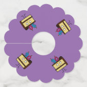 90お誕生日ケーキとキャンドルチョコレートアイシング ワイングラスタグ (裏面)