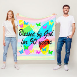 90かわいらし年の間賛美の神によるフリースブランケット フリースブランケット