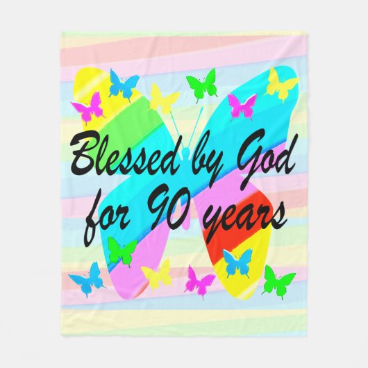 90かわいらし年の間賛美の神によるフリースブランケット フリースブランケット (正面)