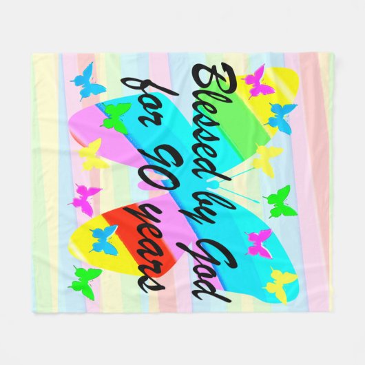 90かわいらし年の間賛美の神によるフリースブランケット フリースブランケット (正面(横))