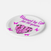 90かわいらし番目の誕生日フローラ ペーパープレート (アングル)