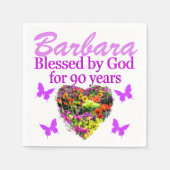 90かわいらし番誕生日フローラナプキンス スタンダードカクテルナプキン (正面)