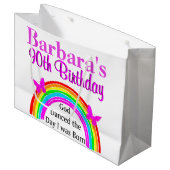 90かわいらし誕生日パーソナライズされたバッグ ラージペーパーバッグ (正面アングル)