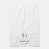 90そエレガントそ何おもしろい引用文90番目の誕生日 キッチンタオル (縦)
