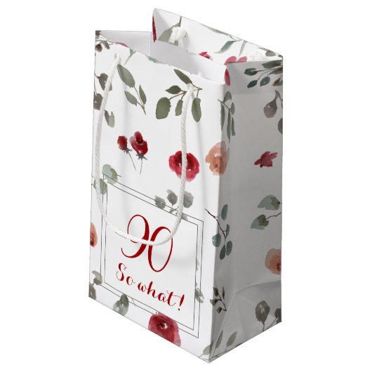 90だから何おもしろい花フローラ90誕生日 スモールペーパーバッグ (裏面アングル)
