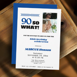 90だから何だって Funny 90歳の誕生日 招待状