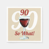 90だから何やる気を起こさせる赤ワイン90誕生日 スタンダードカクテルナプキン (正面)