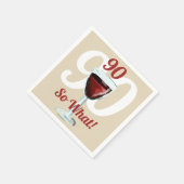 90だから何やる気を起こさせる赤ワイン90誕生日 スタンダードカクテルナプキン (角)