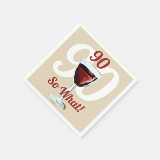 90だから何やる気を起こさせる赤ワイン90誕生日 スタンダードカクテルナプキン (角)