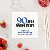 90だから何前向きタイポグラフィ90誕生日 スタンダードカクテルナプキン (インサイチュ)