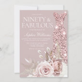 90とファブ！ガウンダスティバラフローラ90誕生日 招待状 (正面)