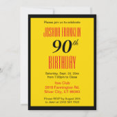 90と今でも暑い煙 |第90誕生日 招待状 (裏面)