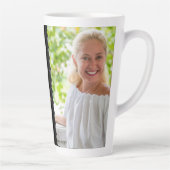 90と素晴らしいエレガントブラック90th誕生日写真 カフェラテマグ (右)