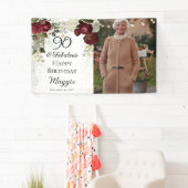 90と素晴らしいグラムバラフローラ誕生日パーティー 横断幕 (インサイチュ)