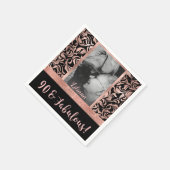 90と素晴らしいバラ金ゴールドダマスク90誕生日 スタンダードカクテルナプキン (角)