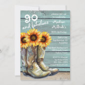 90と素晴らしい国素朴西部ひまわり 招待状 (正面)