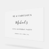 90と素晴らしい曇り誕生日パーティーへようこそ アクリルサイン (傾斜)