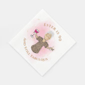 90と素晴らしい民族金ゴールドピンクおもしろい90誕生日 スタンダードランチョンナプキン (角)