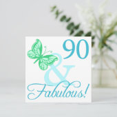 90と素晴らしい誕生日ギフト(アクア) カード (スタンド正面)