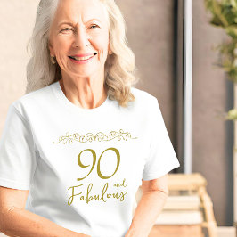 90と素晴らしい金ゴールドオーナメント90誕生日 Tシャツ