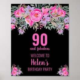 90と素晴らしい黒い誕生日パーティー ポスター