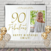 90と素晴らしい90誕生日の写真の背景 タペストリー