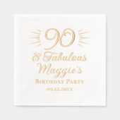 90と素晴らしい90th誕生日パーティー 箔ナプキン (正面)