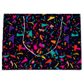 90のテーマネオン紙吹雪誕生日抱き枕 ラージペーパーバッグ (正面)