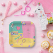 90のテーマ誕生日パーティープレート ペーパープレート (パーティー)