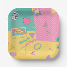 90のテーマ誕生日パーティープレート