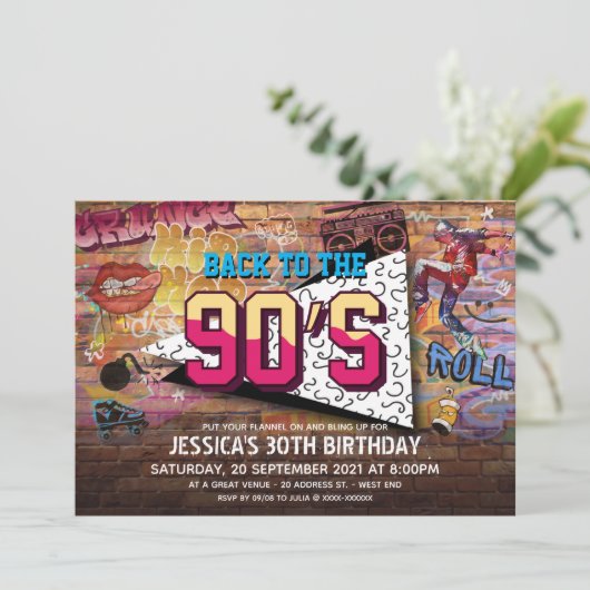 90のパーティー誕生日招待状 招待状 (スタンド正面)