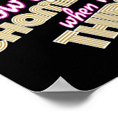 90のヒップホップスローバックシャンパンサイン |ピンク ポスター (角)