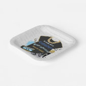 90のヒップホップブルー&金ゴールド誕生日/ベビーシャワー ペーパープレート (傾斜あり)