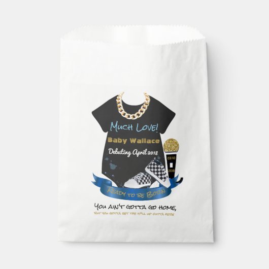 90のヒップホッププリンスベビーシャワーパーティー好意バッグ フェイバーバッグ (正面)