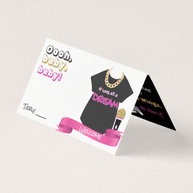 90のヒップホップベビーシャワー{Girl}テーブル座席表 (正面)