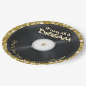 90のヒップホップレコードホワイト&金ゴールドグリッターレトロ ペーパープレート (アングル)