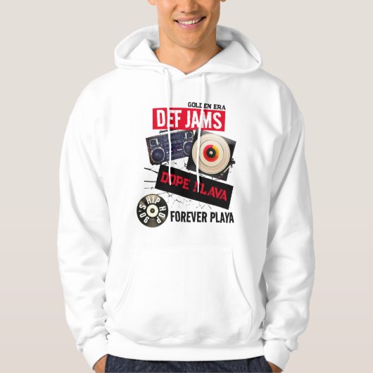 90のヒップホップDEF JAMS FOREVER PLAYAGGRAPHIC MENS パーカ (正面)