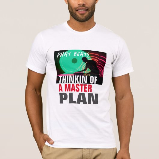 90のヒップホップFATビートDJグラフィック Tシャツ (正面)