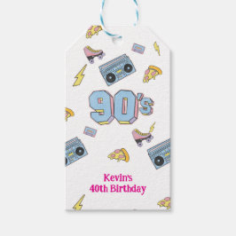 90のファンキーテーマ誕生日ギフトラベル ギフトタグ