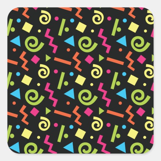 90のファンキーレトロテーマ スクエアシール (正面)