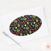 90のファンキーレトロテーマ 楕円形シール (封筒)