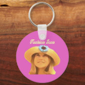 90のフラワーハットファッションアイコン キーホルダー (正面)