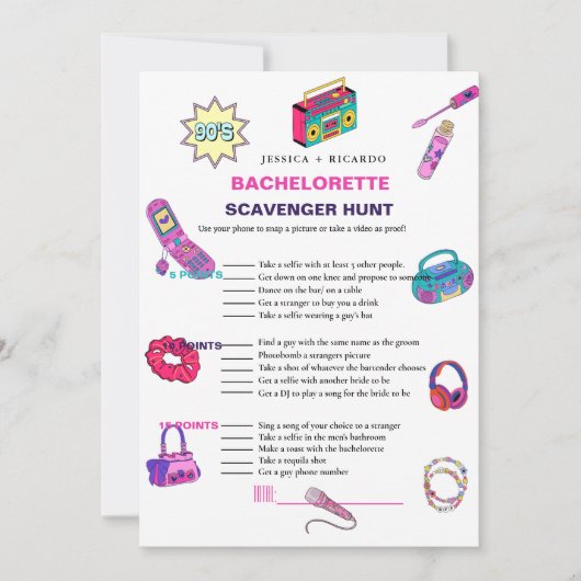 90のベビーバチェロレッテスカベンジャー写真狩りゲームI 招待状 (正面)