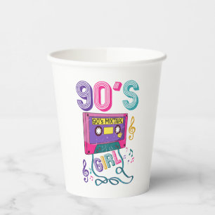 90のミックステープガールカセット誕生日 紙コップ