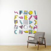 90のメンフィスポップ・アートのデザイン要素 タペストリー (インサイチュ(横))