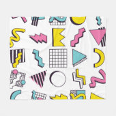 90のメンフィスポップ・アートのデザイン要素  フリースブランケット (正面(横))