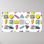 90のメンフィスポップ・アートのデザイン要素 ポスター (正面)