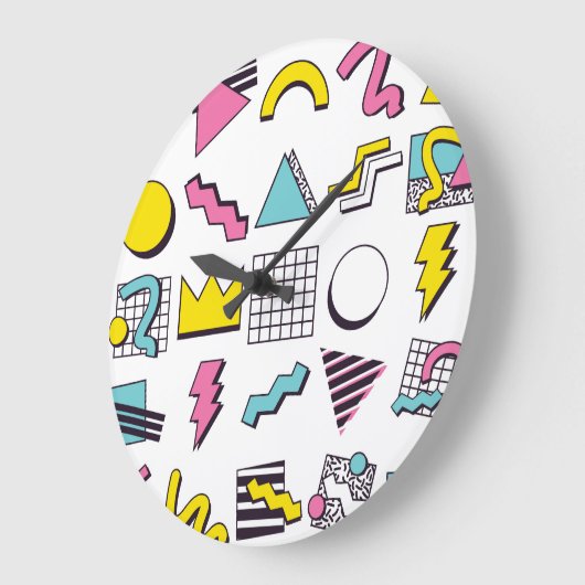90のメンフィス:ポップ・アートのデザイン要素。 ラージ壁時計 (傾斜)