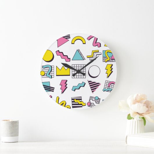 90のメンフィス:ポップ・アートのデザイン要素。 ラージ壁時計 (ホーム)